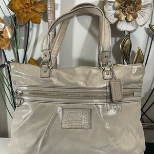 COACH POPPY Champagne Metallic Gold Large Tote
